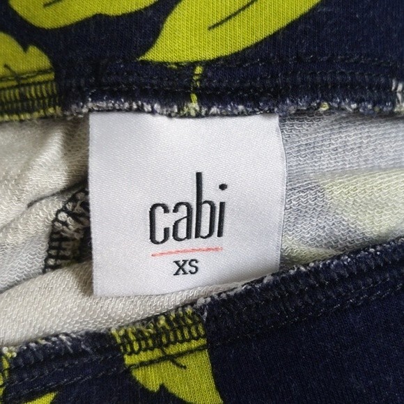 CAbi No Sweat shorts, navy blue, chartreuse yellow, grey/white, 4" inseam XS - Picture 4 of 7